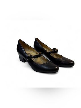 Orthaheel Black Mary Jane Block Heel Pumps